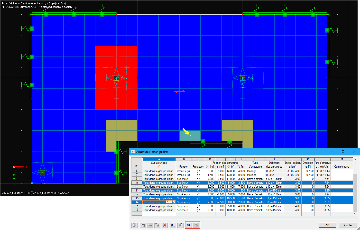 Tabelle "Rechteckbewehrung" mit Synchronisation