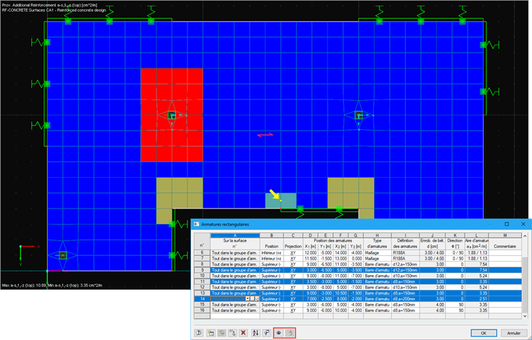 Tabelle "Rechteckbewehrung" mit Synchronisation