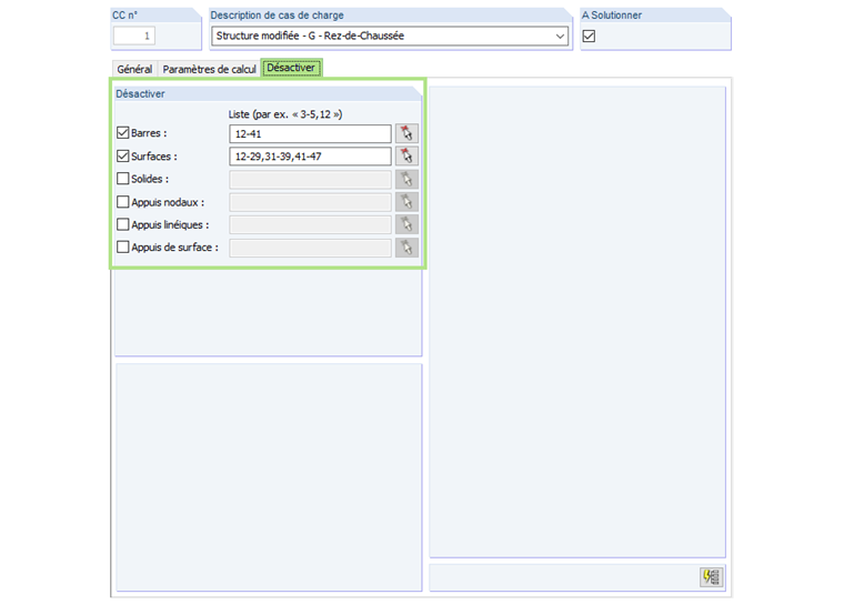 Tragwerksteile deaktivieren