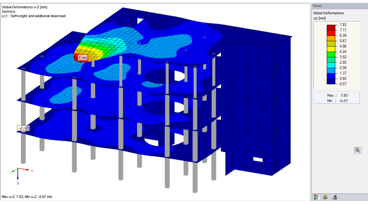 RFEM: Modèle sans étage de construction