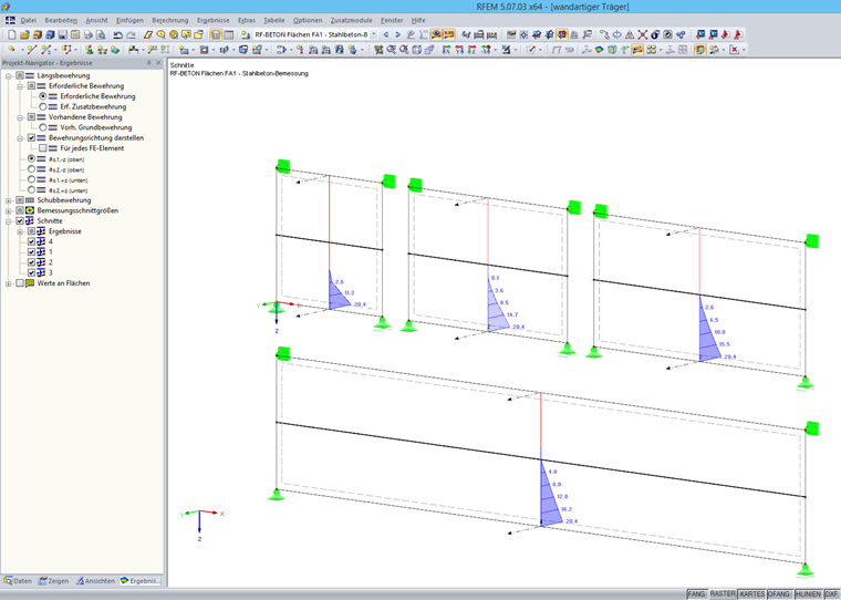 Armatures longitudinales requises