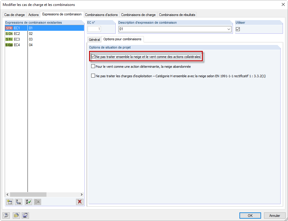 Ne pas traiter ensemble la neige et le vent comme des actions collatérales