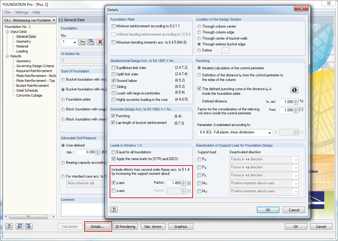 Consideration of Effects From Second Order Theory in RF-FOUNDATION Pro