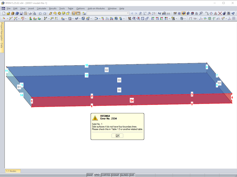 Surface latérale S4 avec six lignes de contour