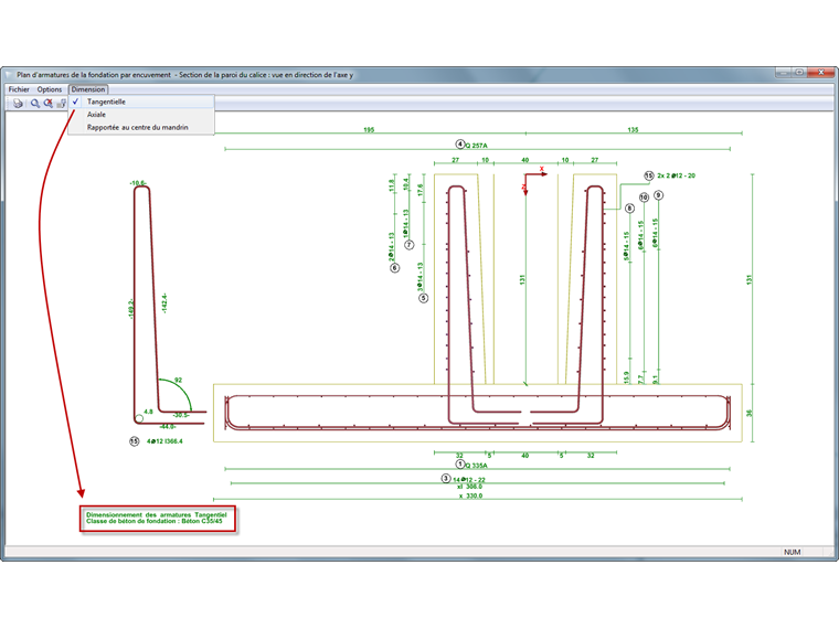 Ajustement des plans d’armatures dans RF-/FOUNDATION Pro