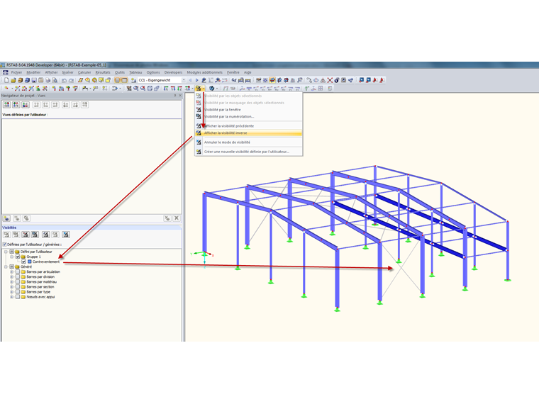 afficher la visibilité inverse