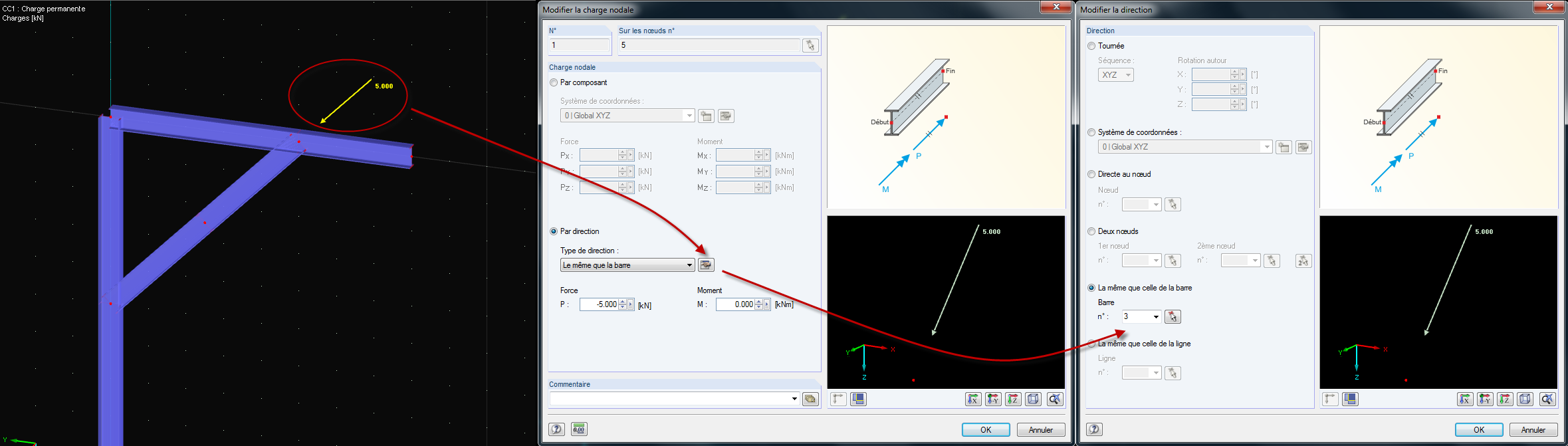 Charges nodales sur les composants