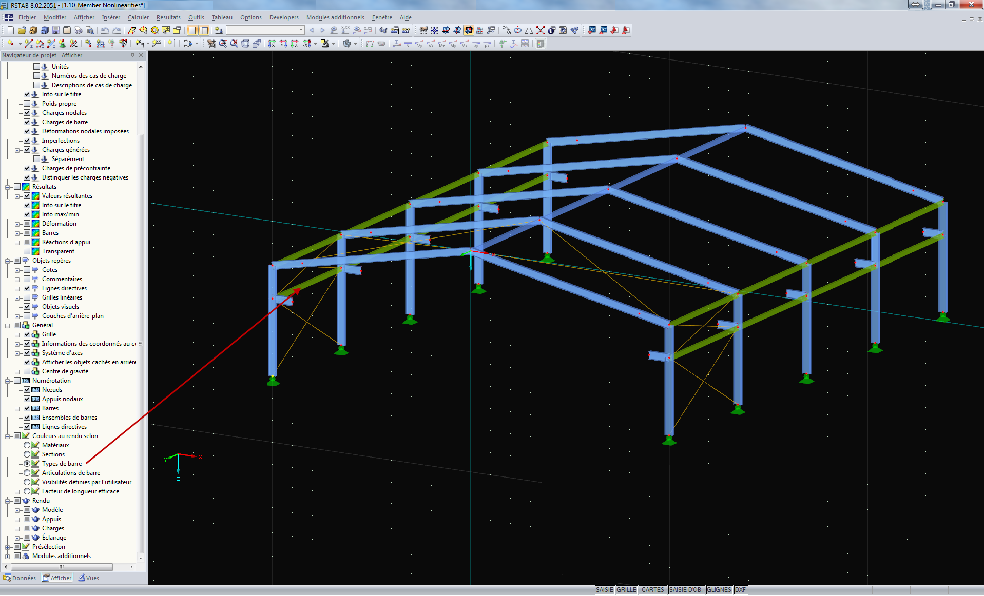 Utilisation des couleurs dans le rendu pour les types de barre