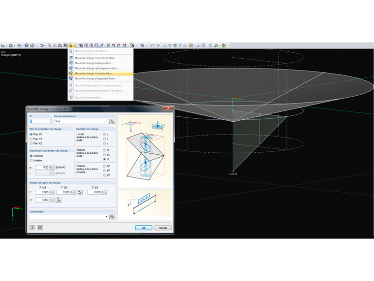 Charge circulaire libre