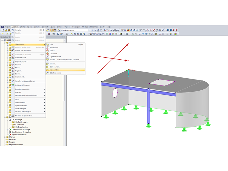 Sélectionner les nœuds libres