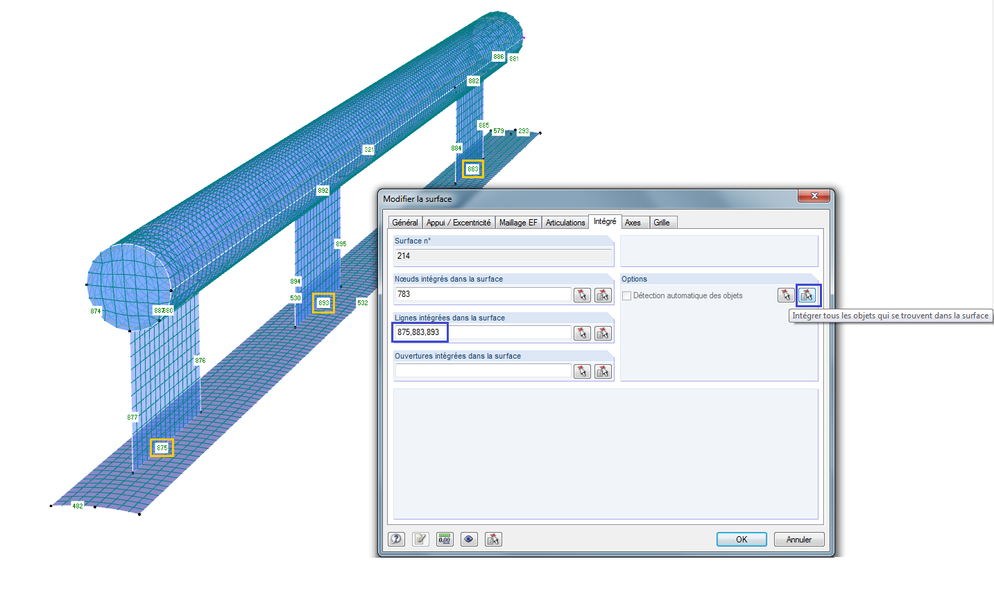Intégration automatique d'objets à des surfaces quadrangulaires
