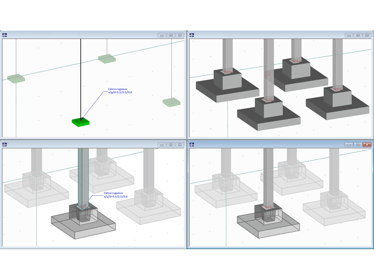 Affichage des dimensions des fondations