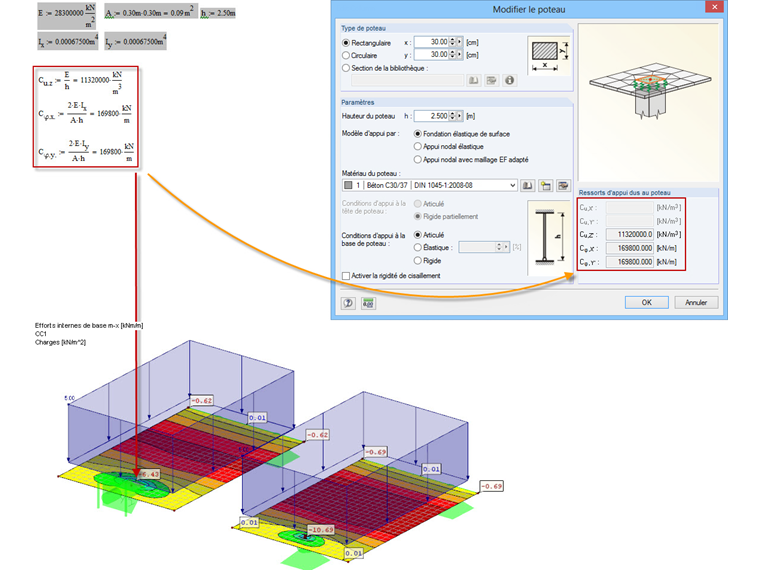 Calcul des ressorts de poteau