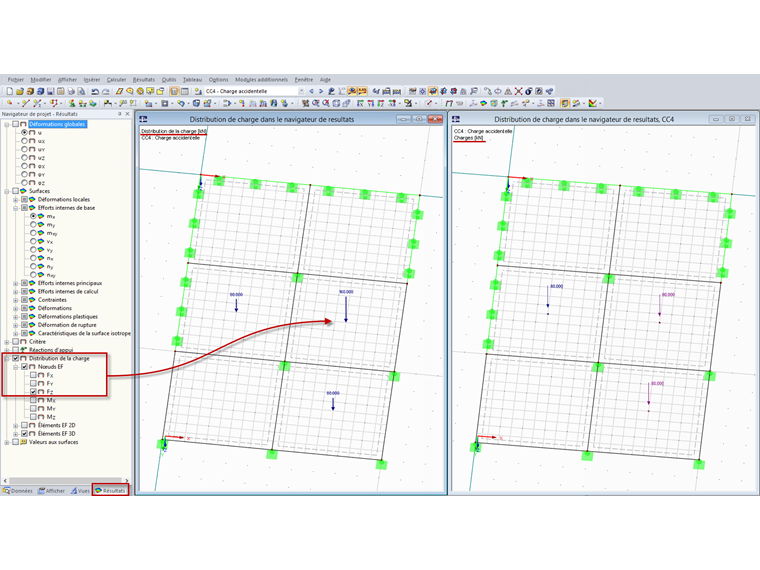 Vérification de l'entrée de charge via la distribution de charge