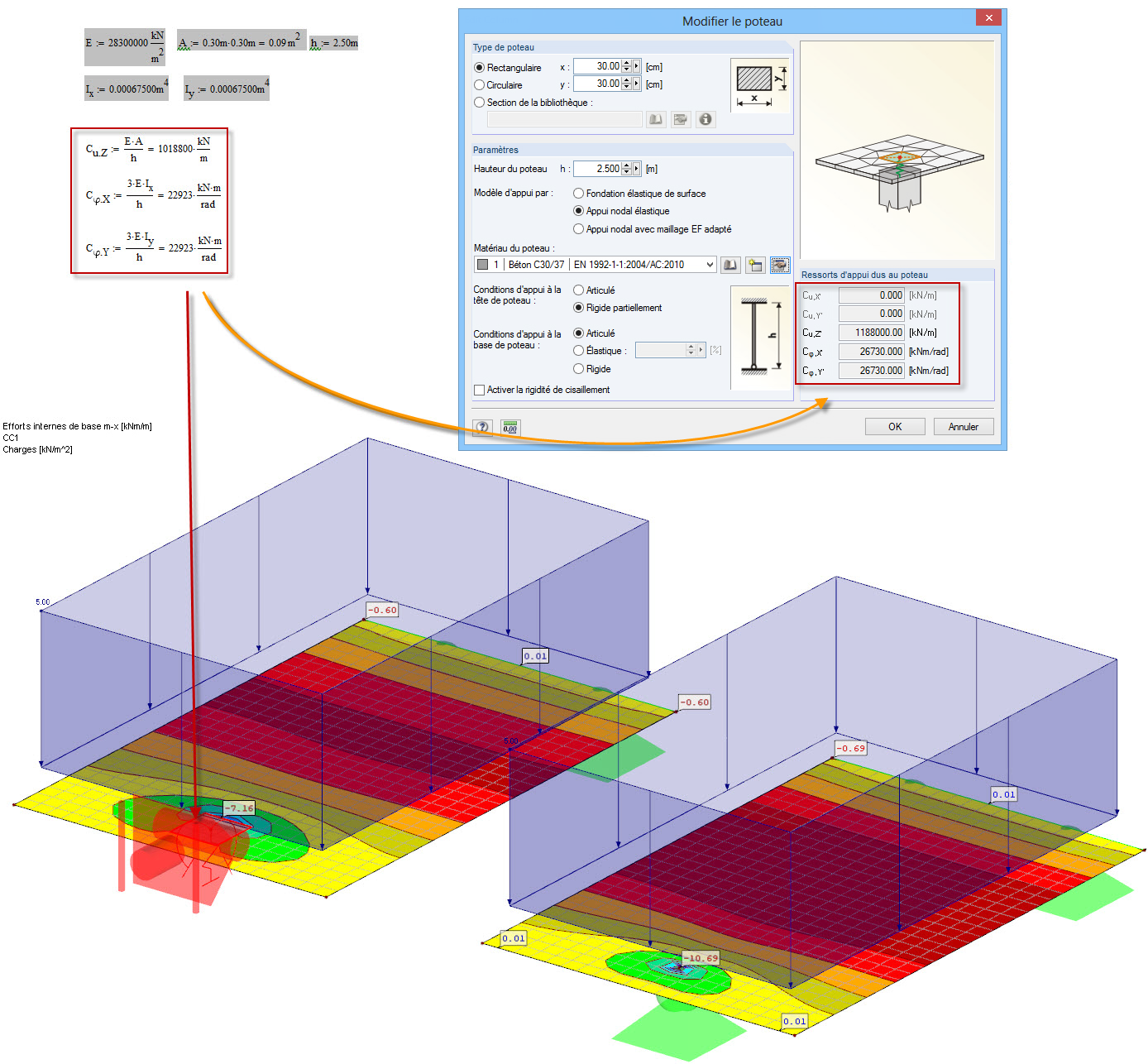 Calcul des ressorts de poteau