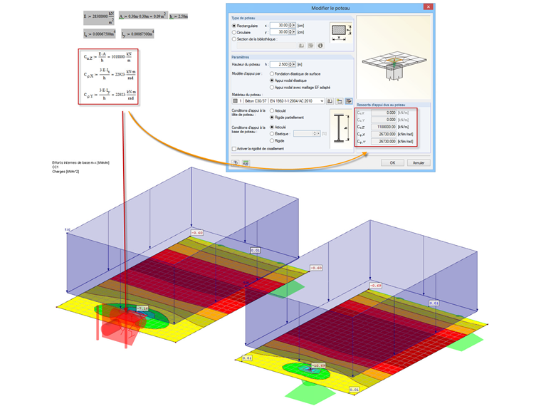 Calcul des ressorts de poteau