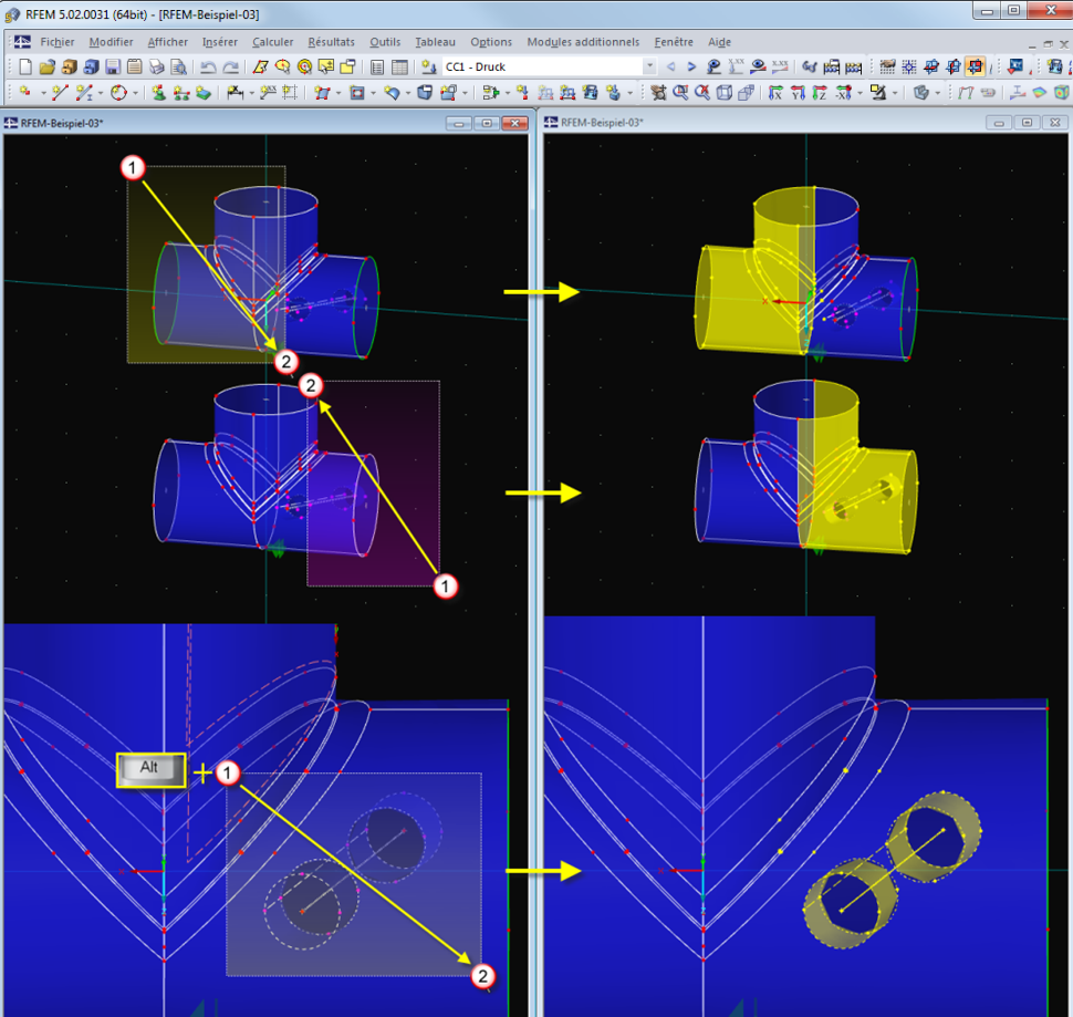 Sélection de gauche à droite