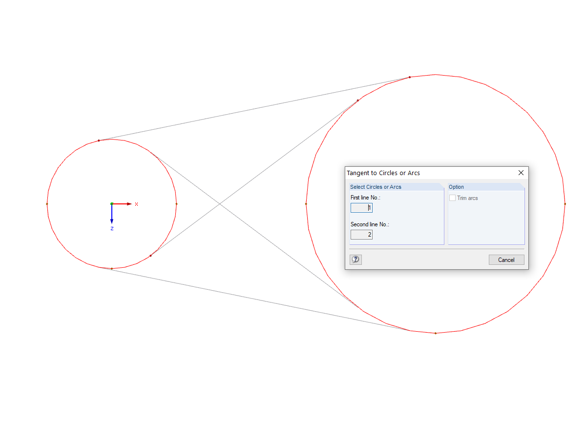 Création de tangente aux cercles ou arcs