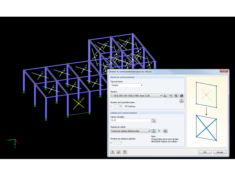 Générer le contreventement dans les cellules