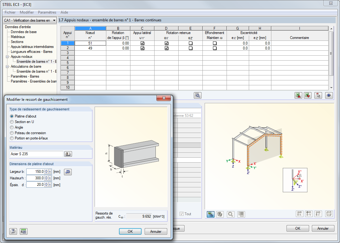 Maintien de gauchissement à travers la platine d'about