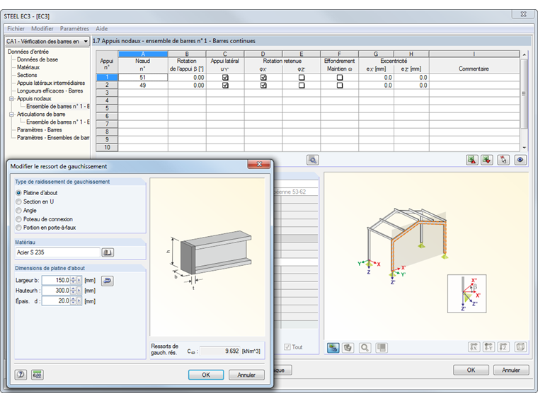 Maintien de gauchissement à travers la platine d'about