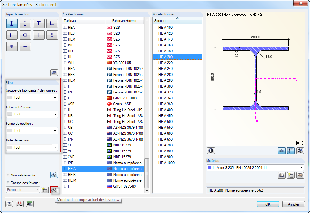 Favoritengruppe in der Querschnittsbibliothek anlegen
