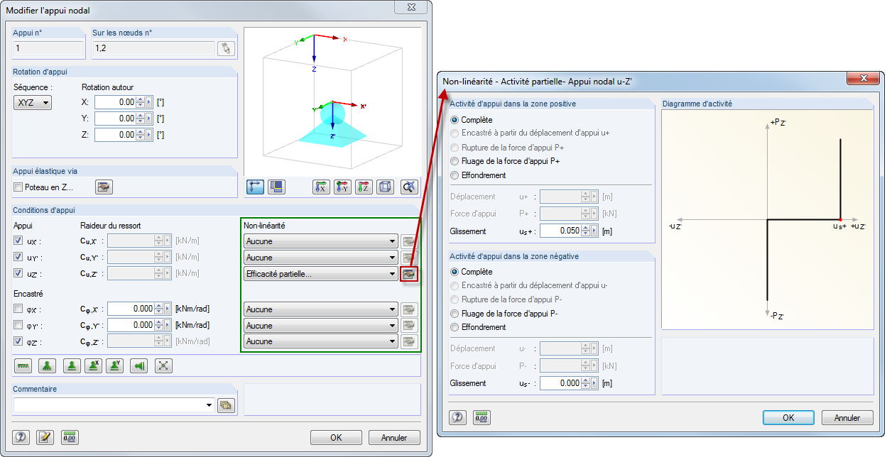 Les possibilités élargies pour la définition des conditions d’appui dans RFEM 5