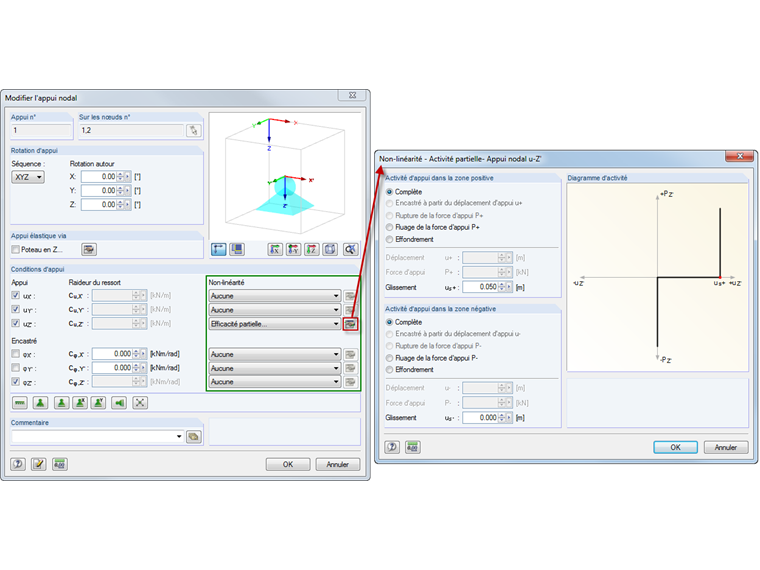 Les possibilités élargies pour la définition des conditions d’appui dans RFEM 5