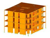 Modèle 3D du bâtiment B dans RFEM