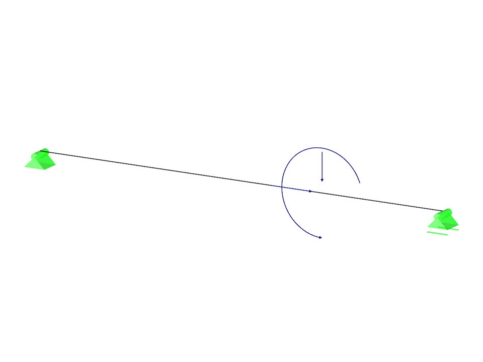 Poutre à travée simple avec force nodale