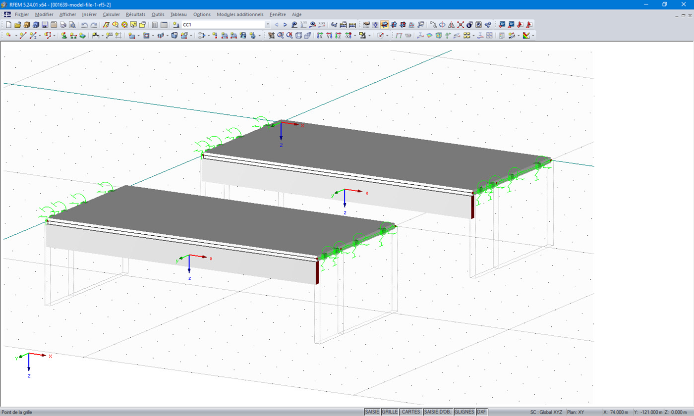 Deux modèles identiques avec des barres de type Nervure