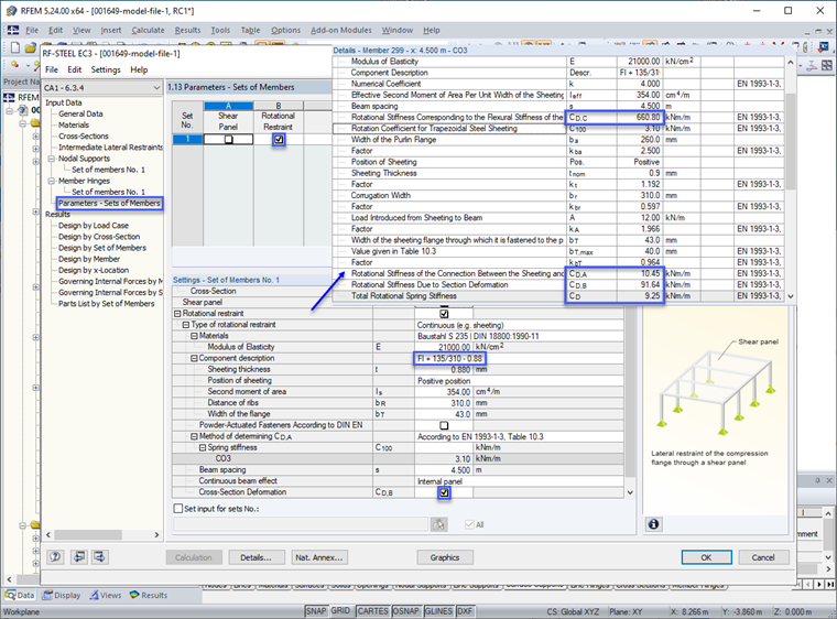 Calcul du maintien en rotation efficace