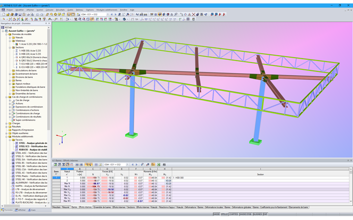 Modell der Überdachung in RSTAB