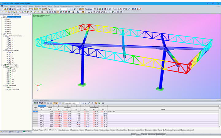 Verformungen der Überdachung in RSTAB