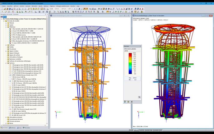 Modélisation de la structure d'une tour Ester dans le programme RFEM