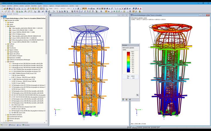 Modélisation de la structure d'une tour Ester dans le programme RFEM