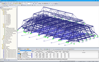Modèle en 3D de la structure de la toiture de la scène dans RSTAB (© KREBS + KIEFER)