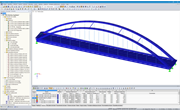 Modèle 3D du pont routier B 10 de Güsen dans RSTAB (© grbv)