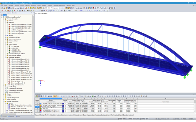 Modèle 3D du pont routier B 10 de Güsen dans RSTAB (© grbv)