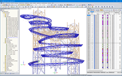 Structure en treillis métallique de la passerelle dans RFEM