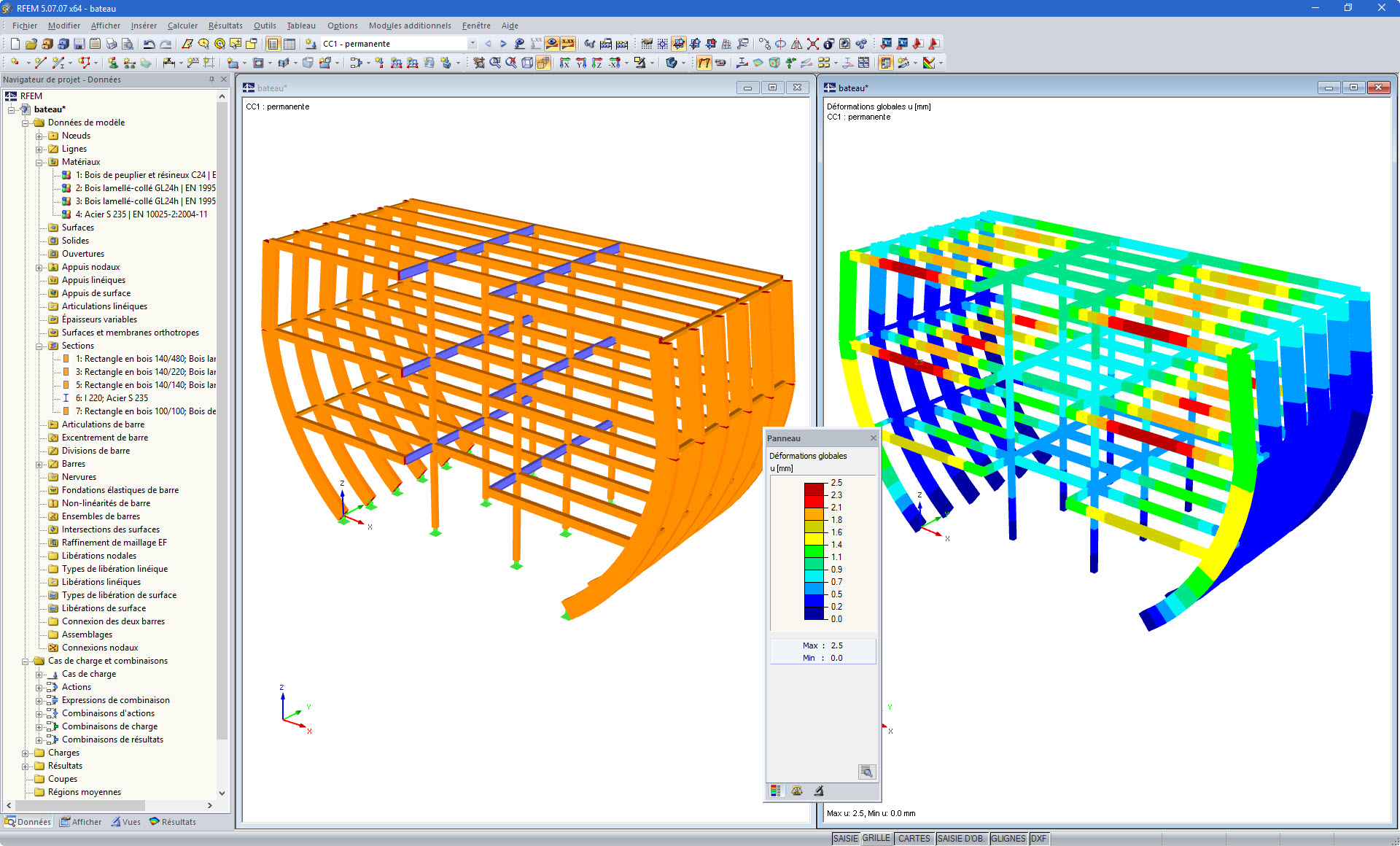 Modellierung des Bühnenbilds der Fregatte in RFEM (© MayA)