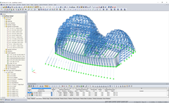 Modèle 3D de la structure en acier de l'atrium dans RSTAB (©www.novumstructures.com)