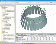Modèle 3D de la structure porteuse d’un lustre dans RSTAB (© www.stutzkiengineering.com)