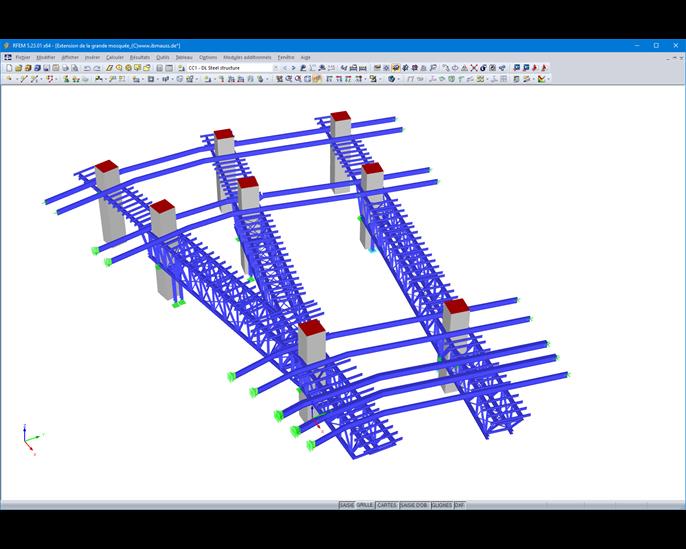 Modèle RFEM de la structure porteuse (© GHI)