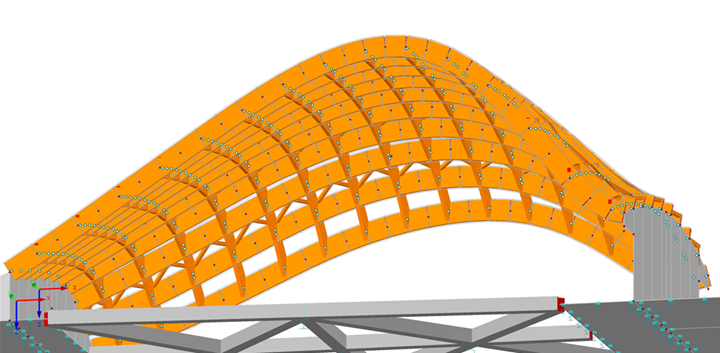 Modell des Freilichttheaters in RFEM (© Ing. Šrůtek)