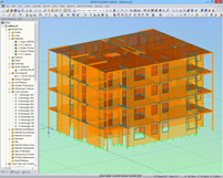 Modèle 3D du bâtiment B dans RFEM (© Rubner)