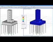 Modèle de la structure en béton armé et résultats (© Isenmann Ingenieure)