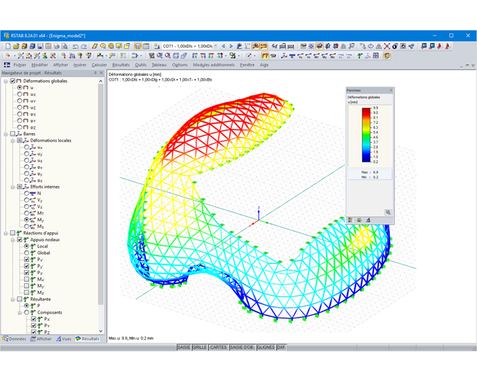 Modèle de l'Enigma dans RSTAB (© Novum Structures)