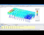 Modèle de la station de recherche avec déformations dans RSTAB (© KSF)