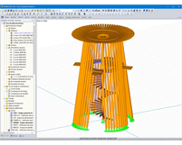 Modèle de la tour dans RSTAB (© Pirmin Jung Ingenieure)
